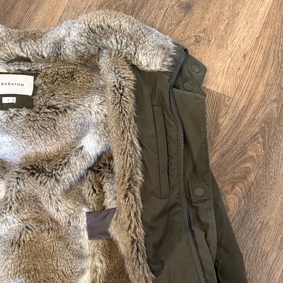Babaton Dark Green Parka Faux Fur Lined - Picture 11 of 14